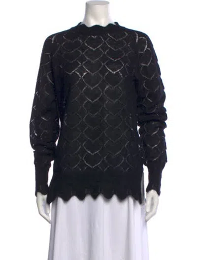 Pre-owned Simone Rocha Patterned Mock Neck Sweater In Black