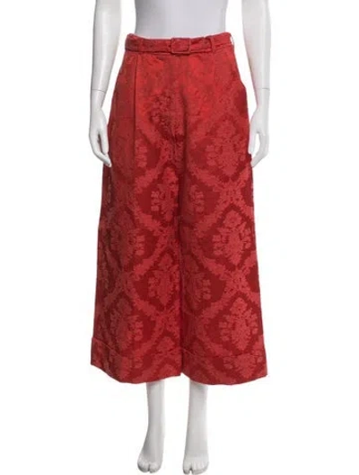 Pre-owned Simone Rocha Patterned Wide Leg Pants In Red