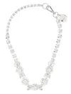 Simone Rocha Pearl & Crystal Daisy Floret Necklace In Silver