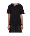 Simone Rocha Embellished Cotton Jersey T-shirt In Black