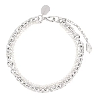 Simone Rocha Pearl Chain Necklace In Silver