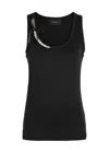 Simone Rocha Pearl Chain Sculpt Cotton Tank In Black