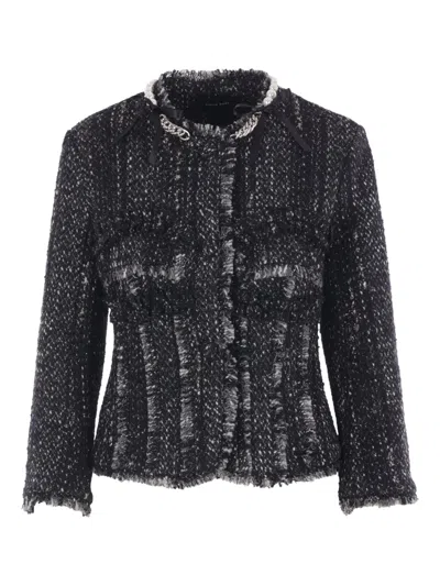 SIMONE ROCHA PEARL-CHAIN TWEED JACKET