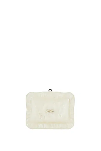 Simone Rocha Pearl Crossbody Flower Faux Pearl Shoulder Bag In White