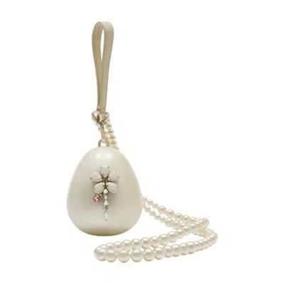 Simone Rocha Pearl Crossbody Micro Egg In Neutral