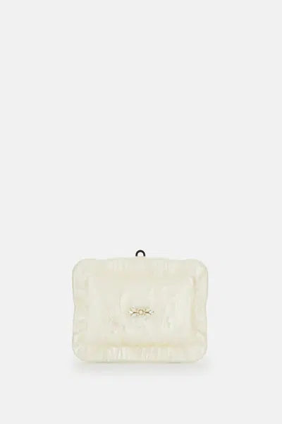 Simone Rocha Pearl Crossbody Pillowcase Bag W/ Emb In White