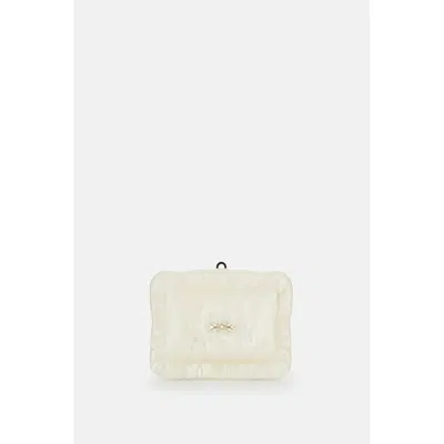 Simone Rocha Pearl Crossbody Pillowcase Bag W/ Emb In White