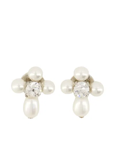 Simone Rocha Pearl Crystal Earrings In Gold