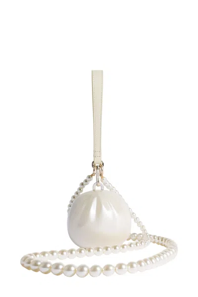 Simone Rocha Pearl Dim Sum Crossbody Bag In White