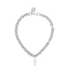 Simone Rocha Pearl Pendant Chain Necklace In Silver