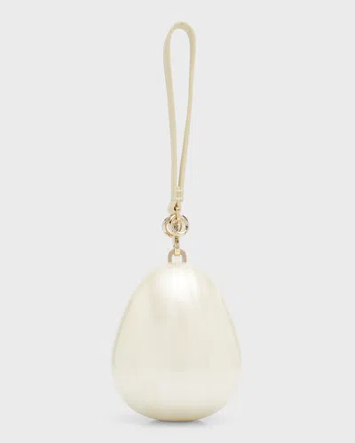 Simone Rocha Pearl Egg Acrylic Wristlet Bag In Pearl Pearl