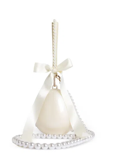 Simone Rocha Pearl Egg Bow Clutch Bag In Red