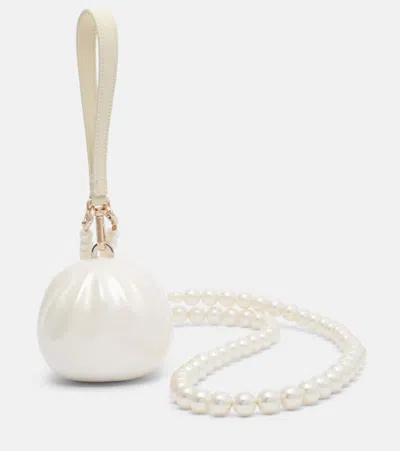 Simone Rocha Pearl Egg Clutch In White