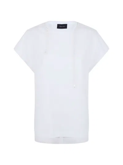 Simone Rocha Layered Smock T Shirt Embroidered Pearls In White