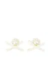Simone Rocha Petite Bow Crystal-embellished Stud Earrings In White