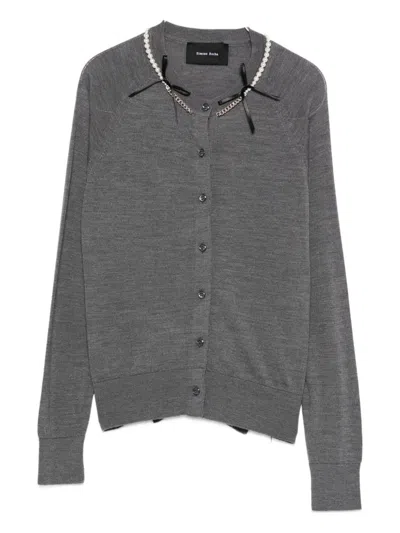 Simone Rocha Pearl-embellished Cardigan In Gray