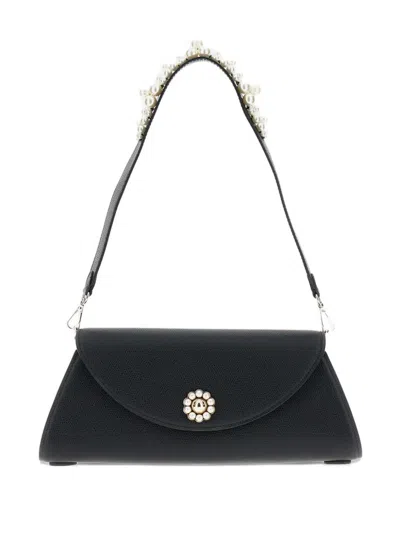 Simone Rocha Pearl-embellished Clasp Shoulder Bag In Black