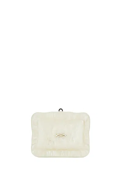 Simone Rocha Pearl-embellished Pillow-shaped Shoulder Bag In White