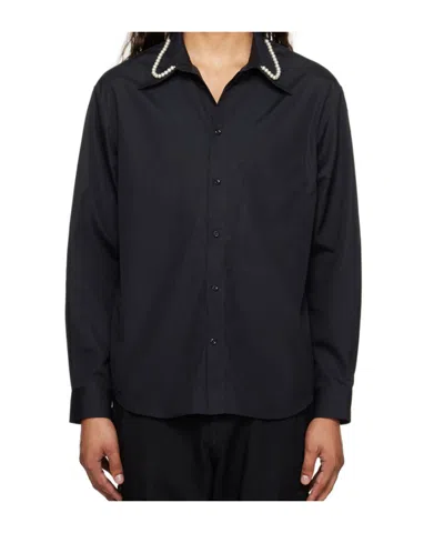 Simone Rocha Pearl-embellished Poplin Shirt In Multi