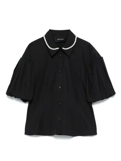 Simone Rocha Pearl-embellished Shirt In Black