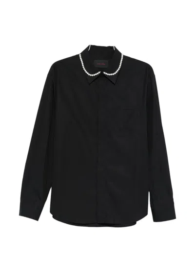 Simone Rocha Pearl-embellished Shirt In Black