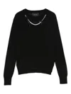 Simone Rocha Black Classic Long Sleeve Fine Knit Sweater In Black