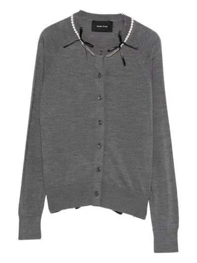 Simone Rocha Pearl-embellishment Cardigan In Animal Print