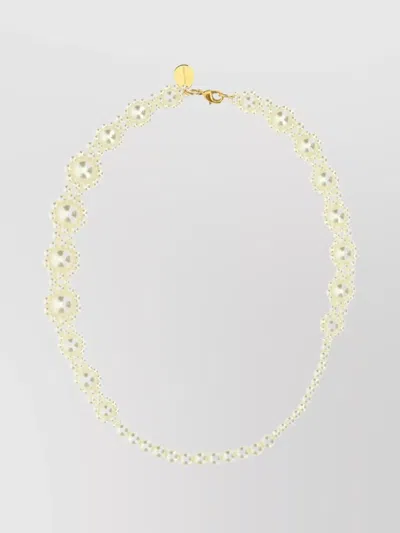 Simone Rocha Pearl Embellishments Multi-layered Pearl Necklace In White