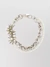 Simone Rocha Encased Pearl Flower Cluster Chain Necklace Accessories In Gold