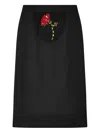 Simone Rocha Embellished Flower Peek-a-boo Skirt In Black
