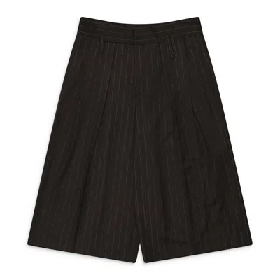 Simone Rocha Weite Shorts Mit Nadelstreifen In Black