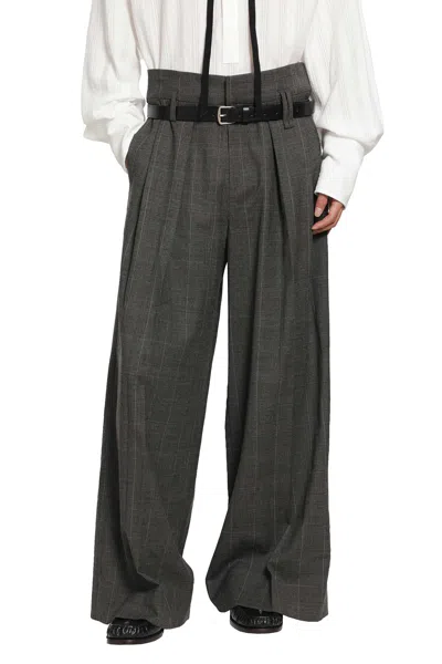 Simone Rocha Peeling Waist Wide Leg Trousers In Gray