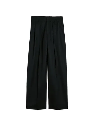 Simone Rocha Peeling-waist Wide-leg Trousers In Black