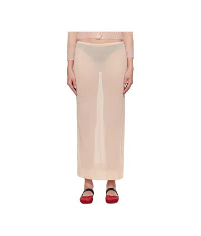 Simone Rocha Translucent Skirt In Nude