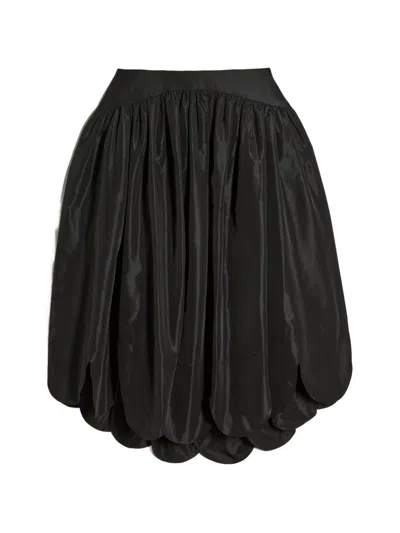 Simone Rocha Petal Hem Basque Midi Skirt In Black