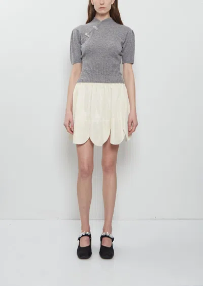 Simone Rocha Petal Hem Mini Skirt In White