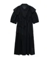 Simone Rocha Petal Sleeve Ruffle Dress In Black
