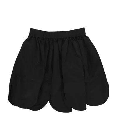 Simone Rocha Petal-hem Elasticated Waistband Mini Skirt In Black