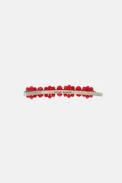 Simone Rocha Petit Flower Hair Clip In Red