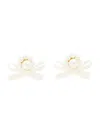 Simone Rocha Petite Bow Crystal-embellished Stud Earrings In Burgundy