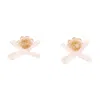 Simone Rocha Petite Bow Daisy Stud Earrings In Pink