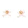 Simone Rocha Petite Bow Daisy Earrings - Crystal - Pink In Neutral