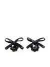 Simone Rocha Petite Bow Daisy Satin Earrings In Black