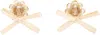 Simone Rocha Petite Bow Daisy Stud Earrings In Pink