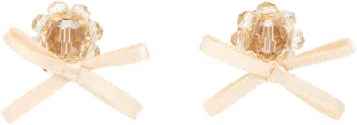 Simone Rocha Petite Bow Daisy Stud Earrings In Pink