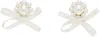 Simone Rocha Petite Bow Daisy Stud Earrings In White