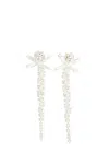 Simone Rocha Petite Bow Detail Drip Earrings In Neutral