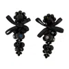 Simone Rocha Petite Bow Earrings - Crystal - Black In Black
