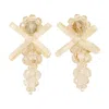 Simone Rocha Petite Bow Earrings - Crystal - Yellow In Neutral