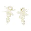 Simone Rocha Petite Bow Cluster Earrings In White